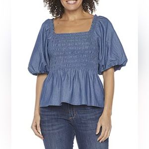 NWT a.n.a. A new approach smocked babydoll top 2x